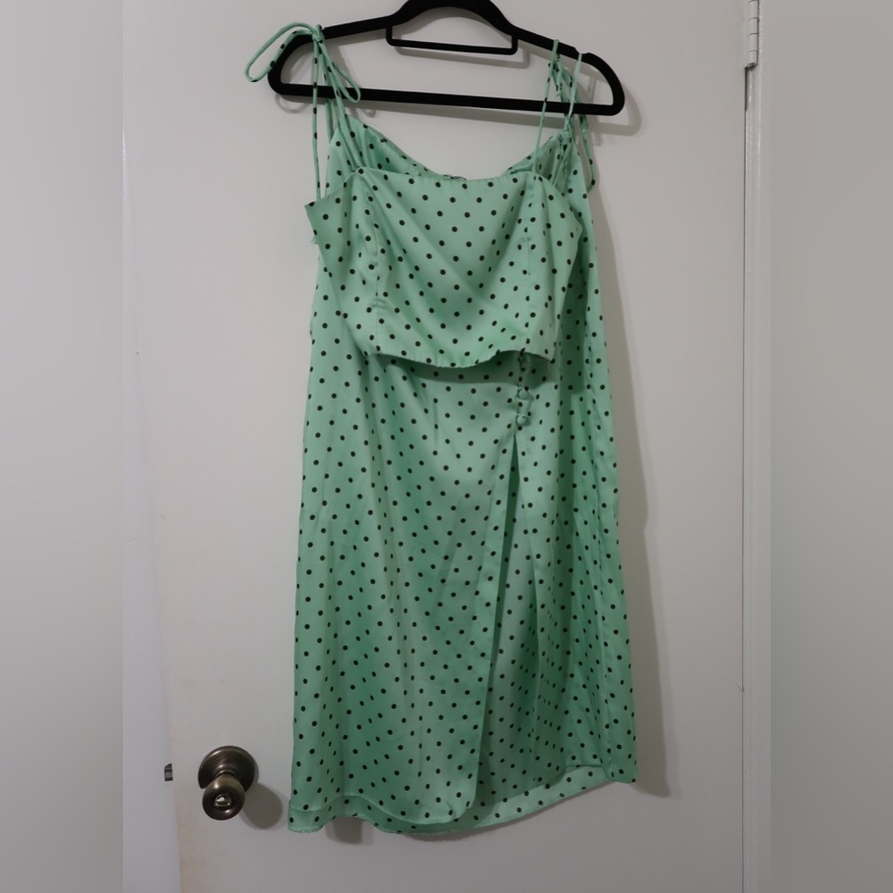 Zara mint polka dot skirt and top set